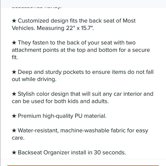 Luxe faux leather car sit back organizer - Picture 6 of 10